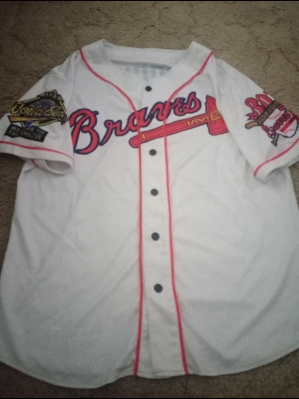 Atlanta Braves Gregg Maddux White & Red Baseball Jersey Xl